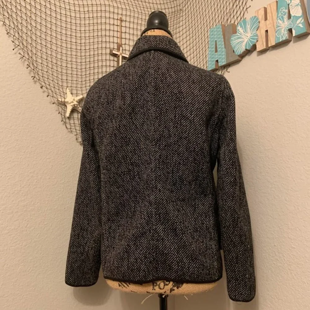 Lucky Brand Drape Wool Blend Herringbone Jacket Size Small - Picture 4 of 6